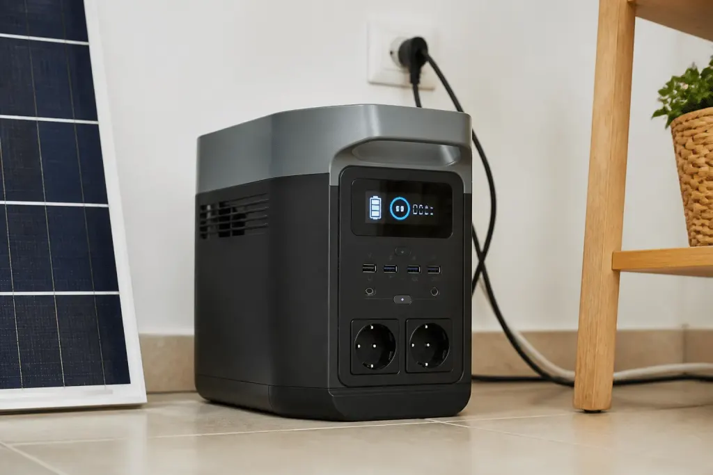 Batterie domestique avec affichage capacité et puissance électrique