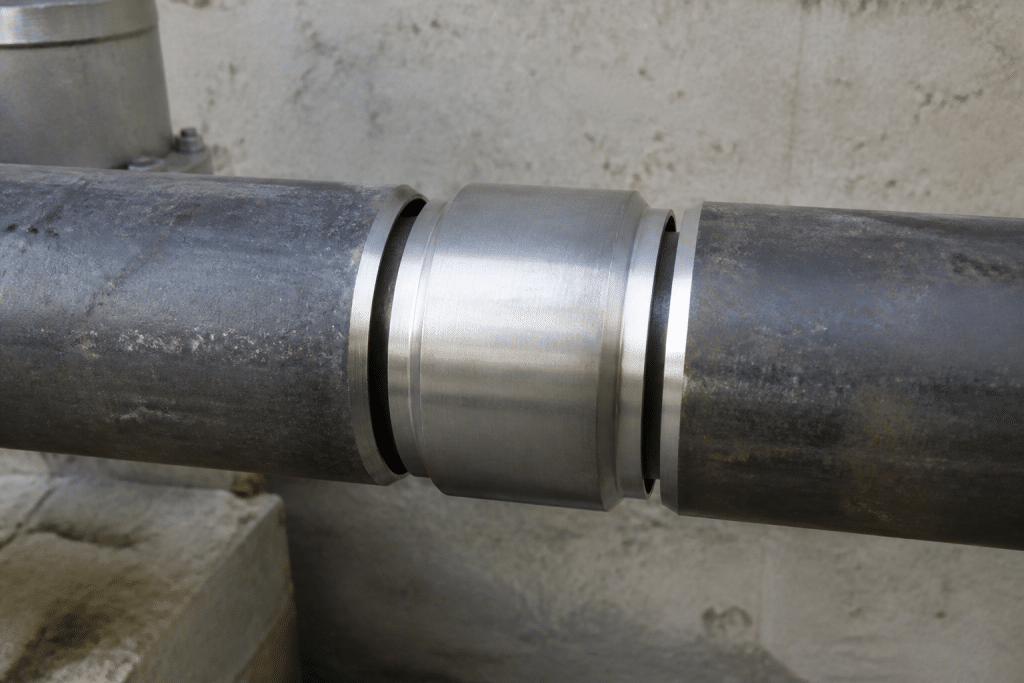 Raccord metallique sans soudure sur tuyauterie avec surfaces preparees