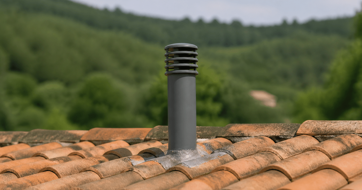 Tuyau ventilation sortant verticalement toiture maison