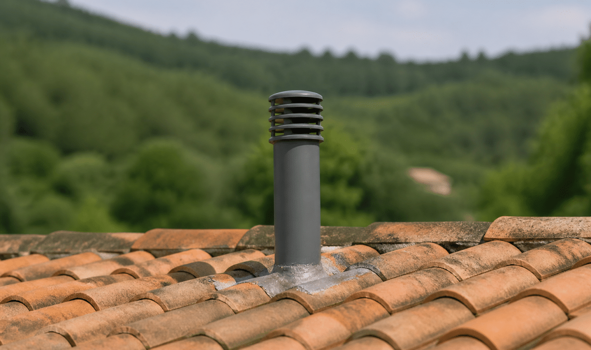 Tuyau ventilation sortant verticalement toiture maison